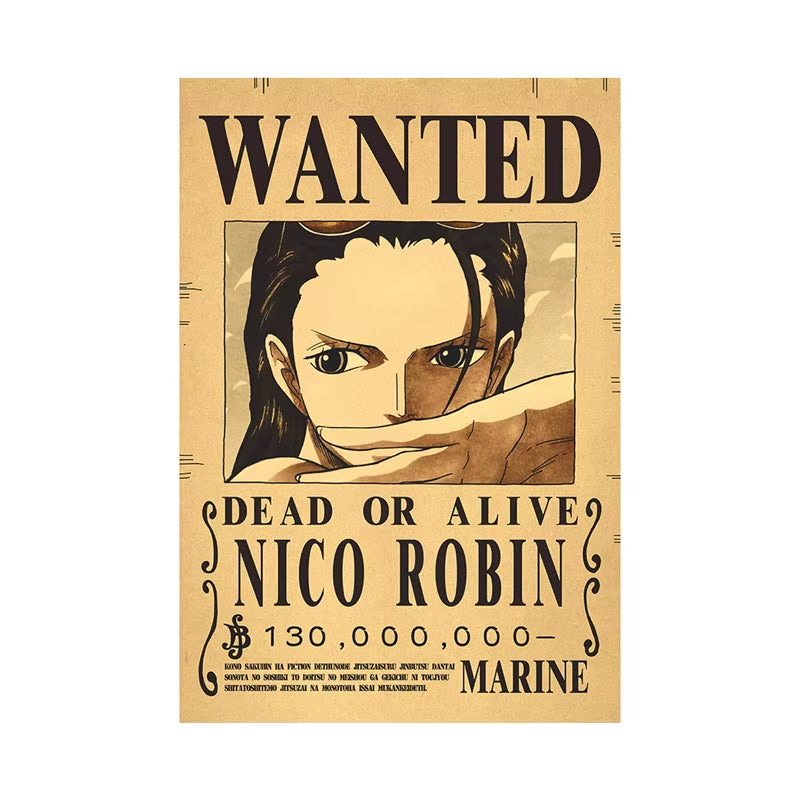 One Piece Luffy Gear 5 Nika Billion Bounty Wanted Posters Four Emperors Anime Action Figures Vintage Wall Decoration Poster Toys