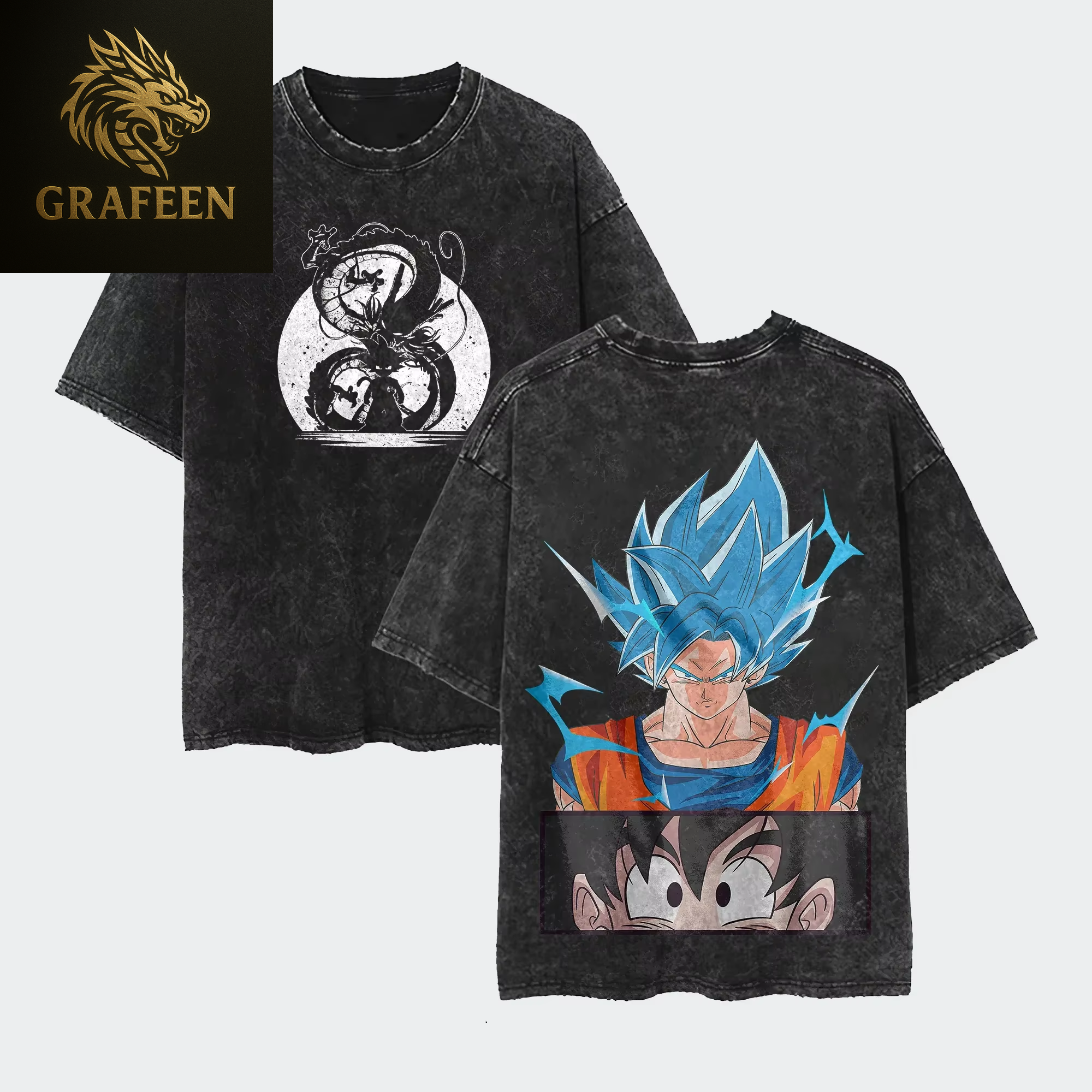 Anime Dragon Ball Cosplay Washed T-Shirt Cotton Short Sleeve Loose Large Casual Sports Fitness T-Shirt Men'S Harajuku Clothing