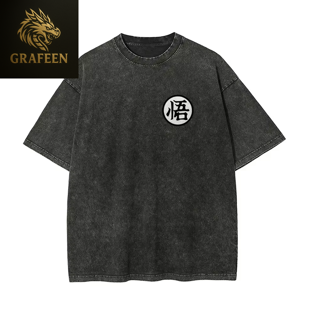 Anime Dragon Ball Cosplay Washed T-Shirt Cotton Short Sleeve Loose Large Casual Sports Fitness T-Shirt Men'S Harajuku Clothing