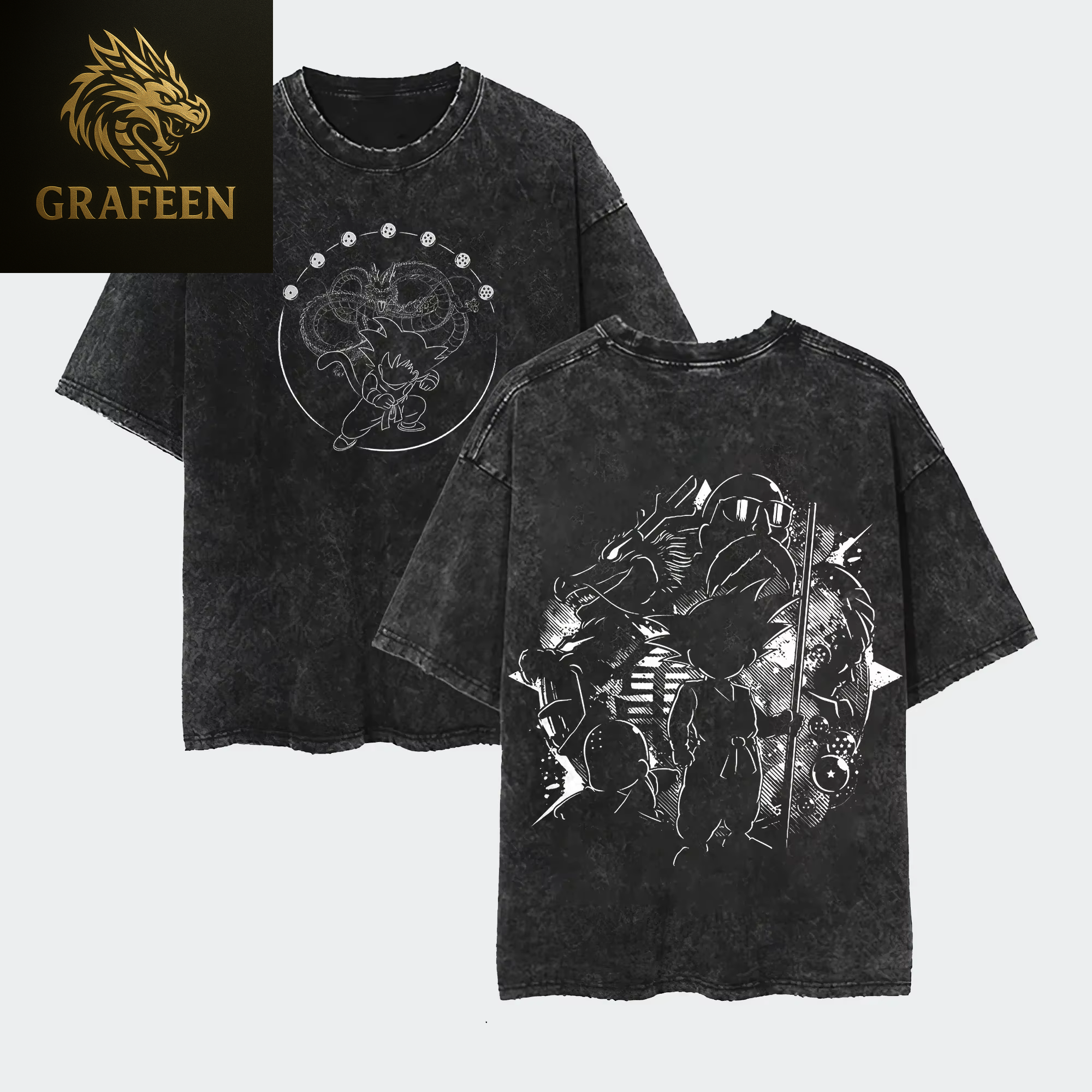 Anime Dragon Ball Cosplay Washed T-Shirt Cotton Short Sleeve Loose Large Casual Sports Fitness T-Shirt Men'S Harajuku Clothing