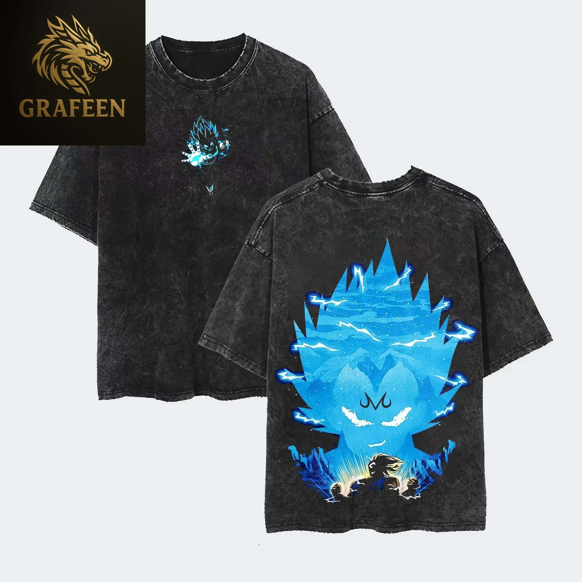 Anime Dragon Ball Cosplay Washed T-Shirt Cotton Short Sleeve Loose Large Casual Sports Fitness T-Shirt Men'S Harajuku Clothing