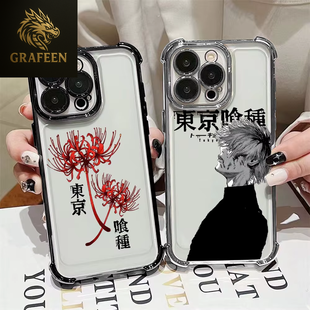 Anime Cool Tokyo Ghoul Plating Phone Case for Iphone 17 16E 16 15 14 13 12 11 Pro Max X XR 7 8 Mini Air plus Anti-Fall Airabag