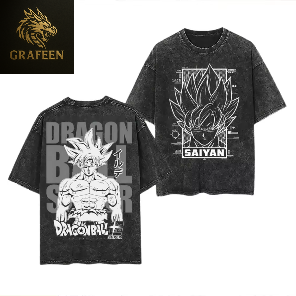 Anime Dragon Ball Cosplay Washed T-Shirt Cotton Short Sleeve Loose Large Casual Sports Fitness T-Shirt Men'S Harajuku Clothing