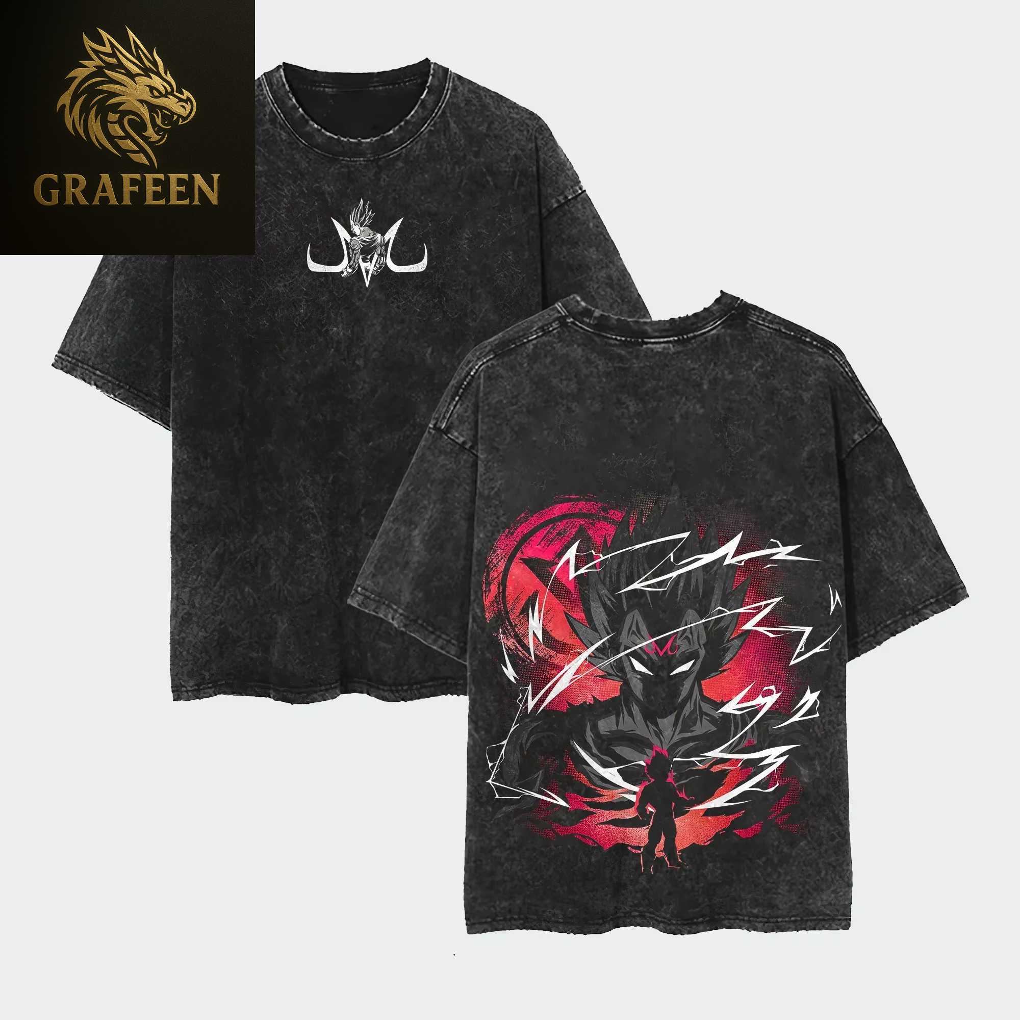 Anime Dragon Ball Cosplay Washed T-Shirt Cotton Short Sleeve Loose Large Casual Sports Fitness T-Shirt Men'S Harajuku Clothing